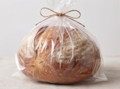 A round country sourdough loaf with a scored crust